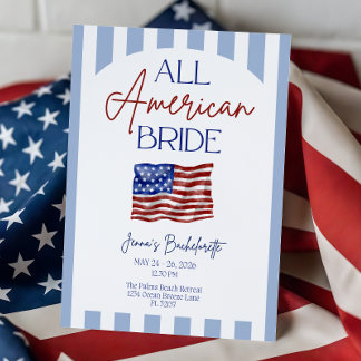 Convite All American Bride Bachelorette Invitation