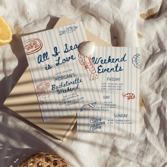 Convite All I Sea is Love Coastal Bachelorette (Criador carregado)