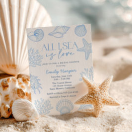 Convite All I sea Is Love Seashells Bridal Shower