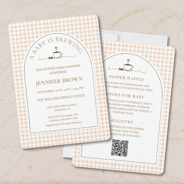 Convite All in One A Baby Is Brewing Coffee Baby Shower (Criador carregado)