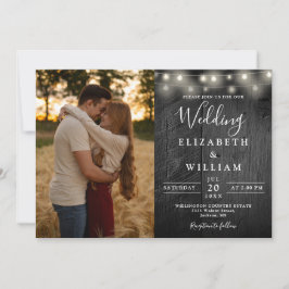 Convite All In One Black Wood String Lights Wedto Photo