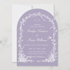 Convite All in One Floral Arch Garden Wedding Lavender