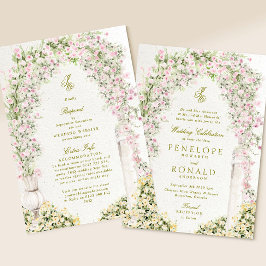 Convite all in one floral garden arch rsvp details wedding