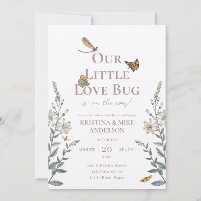 Convite All in One Little Love Bug Baby Shower Invitation (Frente)