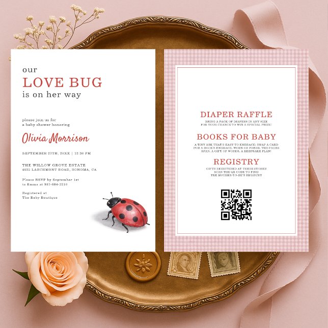 Convite All in One Love Bug Ladybug Baby Shower (Criador carregado)