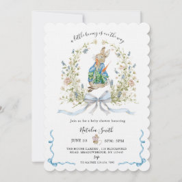 Convite All in One Peter Rabbit Bunny QR Baby Shower 
