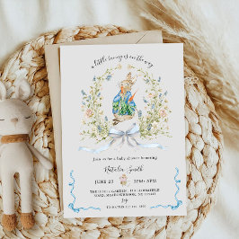 Convite All in One Peter Rabbit Bunny QR Baby Shower 