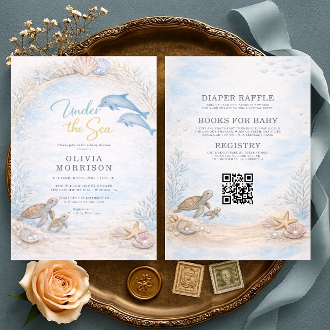 Convite All in One Under the Sea Baby Shower (Criador carregado)