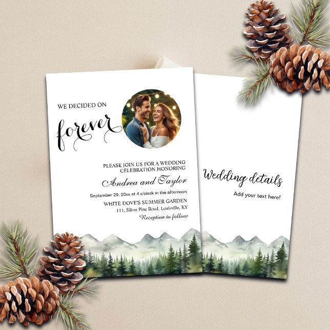 Convite All in One We decided on Forever Photo Wedding (Criador carregado)