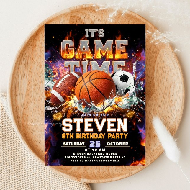 Convite All Sports Game Time Birthday Party - Sport (All Sports Game Time Birthday Party - Sport Invitation
)