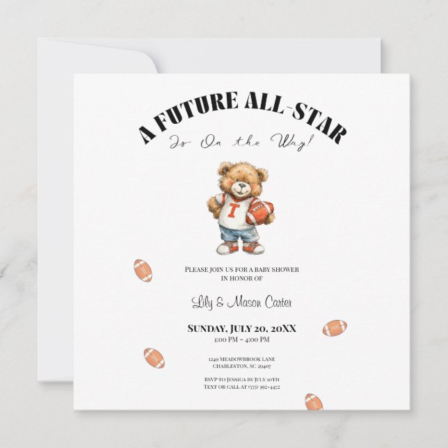 Convite All-Star Baby Shower Invite | Future All-Star (Frente)