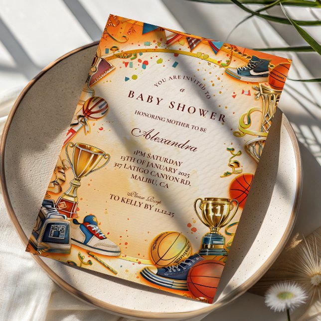 Convite All Star Basketball Baby Shower (Criador carregado)