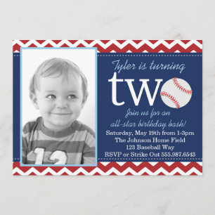 Convite All-Star para Basball Birthday Bash