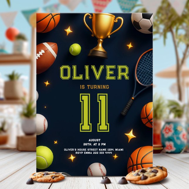 Convite All Star Sports Birthday Party (Criador carregado)