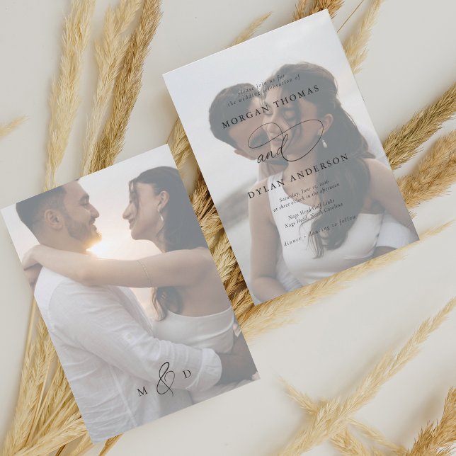 Convite Allure Calliographic Photo Wedding (Criador carregado)