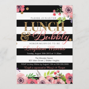 Convite Almoço & chá de panela borbulhante do branco do