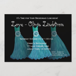 Convite Almoço da dama de honra ou vestidos azuis da