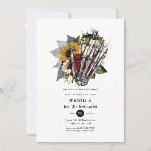 Convite Almoço das Damas de Honor Floral Gótico Rústico de