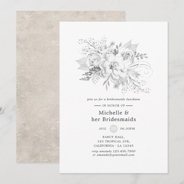 Convite Almoço das Damas de Honra Brancas (Frente/Verso)