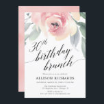 Convite Almoço de aniversário de 30 anos floral de caligra<br><div class="desc">Para personalização mais avançada deste design,  basta selecionar o botão "Personalizar o" acima!</div>