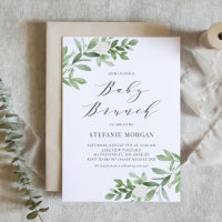Almoço de Bebê com Flores Verdes e Brancas em Aqua