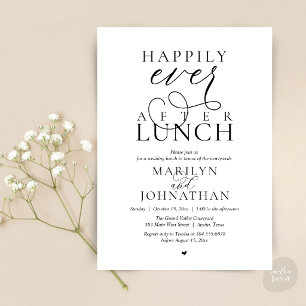 Convite Almoço de Casamento Elegante Feliz Para Sempre