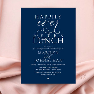 Convite Almoço de Casamento Elegante Feliz para Sempre
