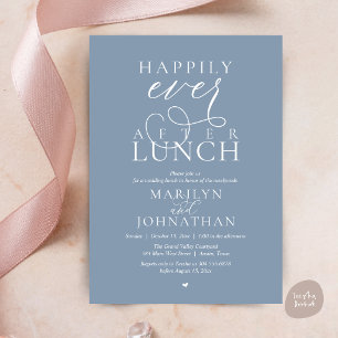 Convite Almoço de Casamento Elegante Feliz para Sempre