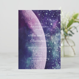 Convite Almoço de Damas de Honra da Galáxia Roxa Celestial