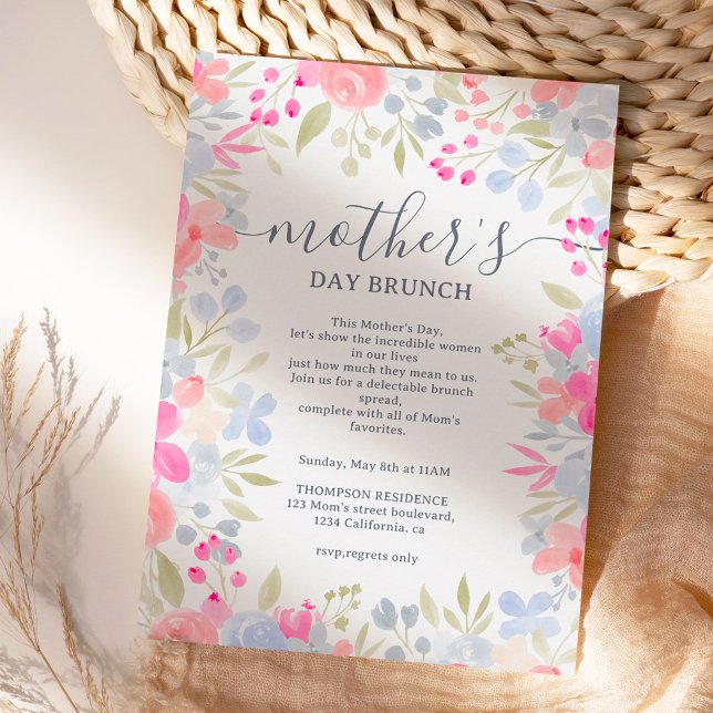 Convite Almoço de dias de as mães de flores silvestres pas (Criador carregado)
