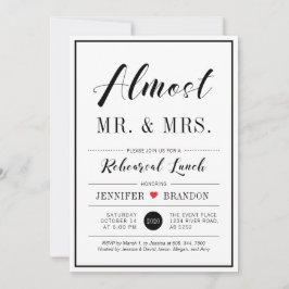 Convite Almoço de Ensaios de Casamento com Tipografia Mode