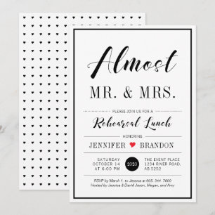 Convite Almoço de Ensaios de Casamento com Tipografia Mode