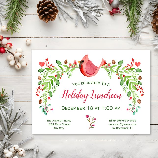 Convite Almoço de Feriado ou Outra Aquarela Cardinal de Ev (Criador carregado)