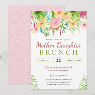 Convite Almoço de Mãe e Filha de Flores de Primavera na Ig
