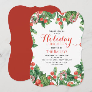 Convite Almoço de Natal em Aquarela
