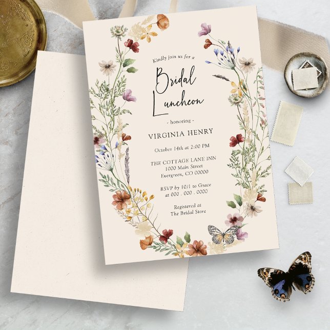 Convite Almoço de Noiva Floral Boho (Criador carregado)