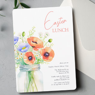 Convite Almoço de Páscoa Floral Elegante