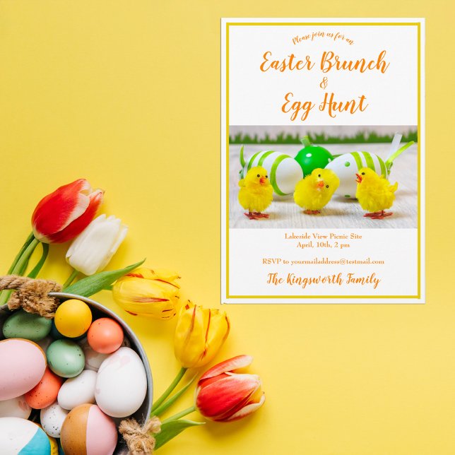 Convite Almoço de Páscoa moderna e caça aos ovos personali (Criador carregado)