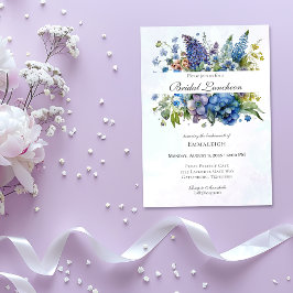 Convite Almofada Boêmia Azul-Violeta de Aquarela Bridal