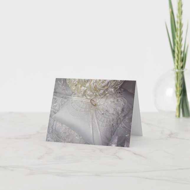 Convite Almofada de Arras com Aliança sobre o Véu (Frente)