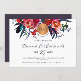 Convite Almofada de bronze floral elegante