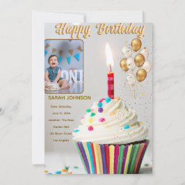 Convite Almofada de Celebração de Aniversário