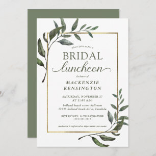 Convite Almofada Eucalyptus Gold Foil Bridal
