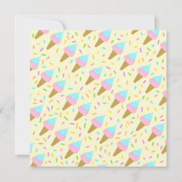 Convite Almofada fofa com estampa contínua de sorvetes