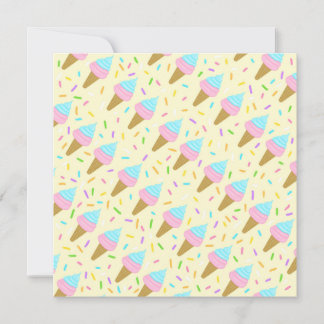 Convite Almofada fofa com estampa contínua de sorvetes