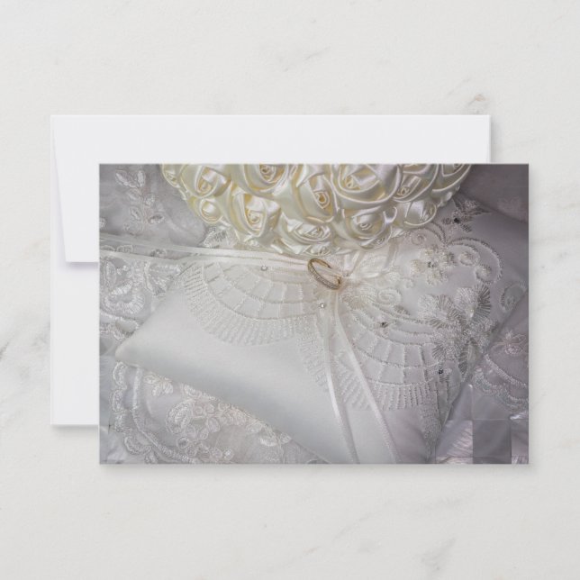 Convite Almofada para arrastar alianças com aliança de cas (Frente)