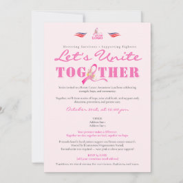 Convite Almofada rosa de sensibilização para o Cancer da F