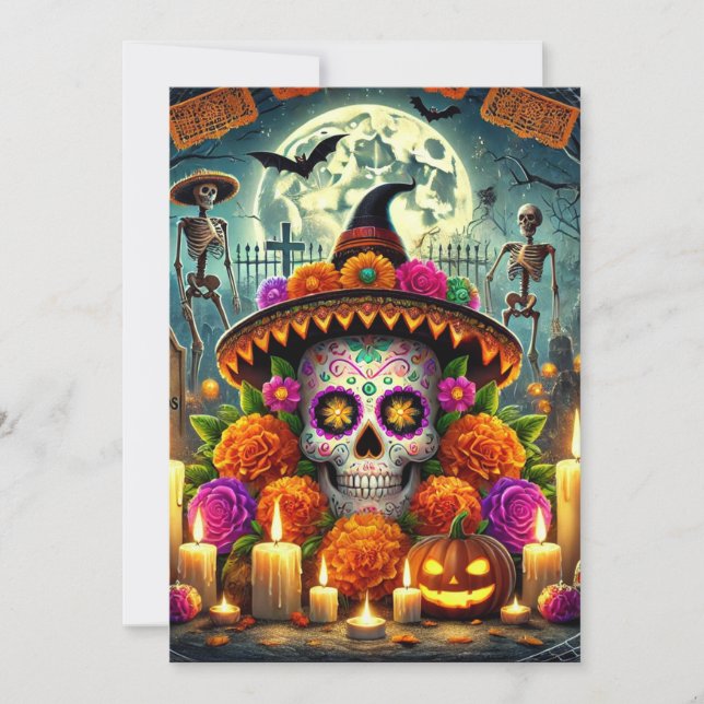 Convite Almofadas Felizes de Rato Halloween  (Frente)