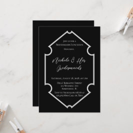 Convite Almofadas Simples Elegantes Pretas e Brancas