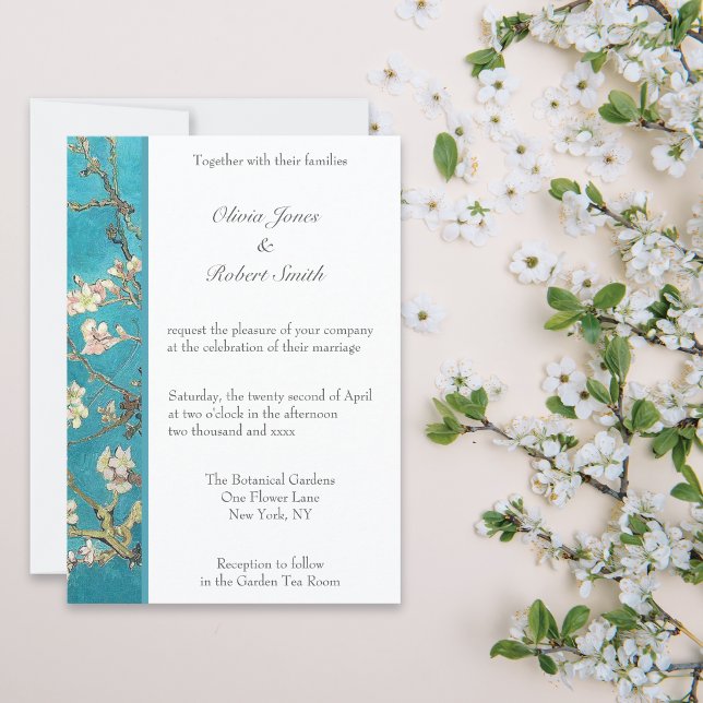 Convite Almond Blossoms Floral Wedding (Criador carregado)